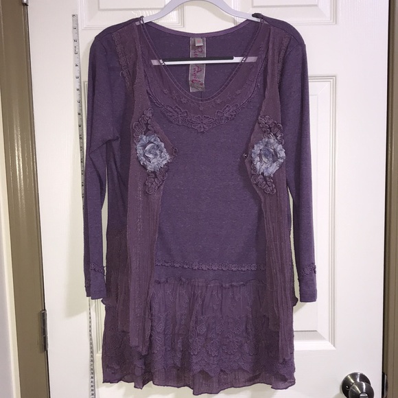 Oh You Pretty Angel!  Adorable purple sweater/tunic style top by Pretty Angel - Picture 7 of 8